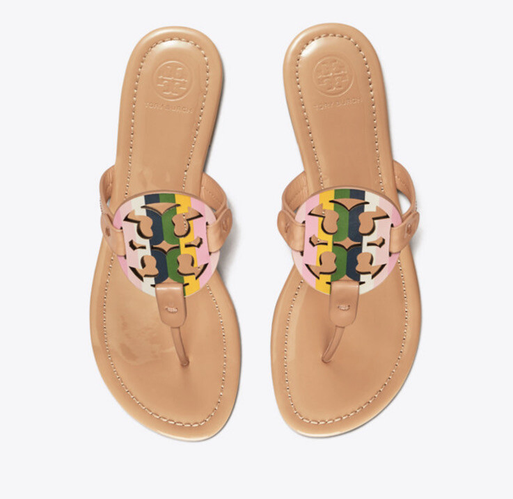 miller sandal printed patent leather rainbow